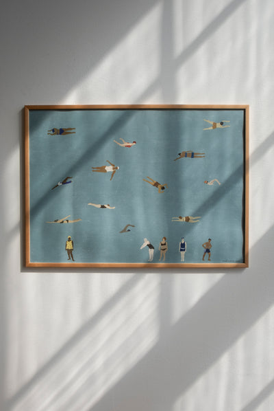 'Swimmers' Print by Elisabeth Dunker 40 x 50 cm