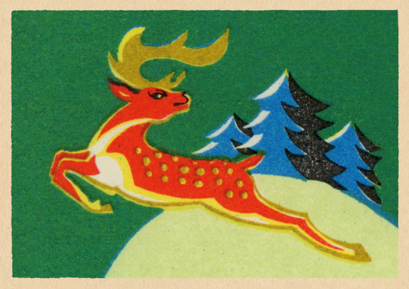 'Prancer' Christmas Vintage Matchbox Card Pack of 5