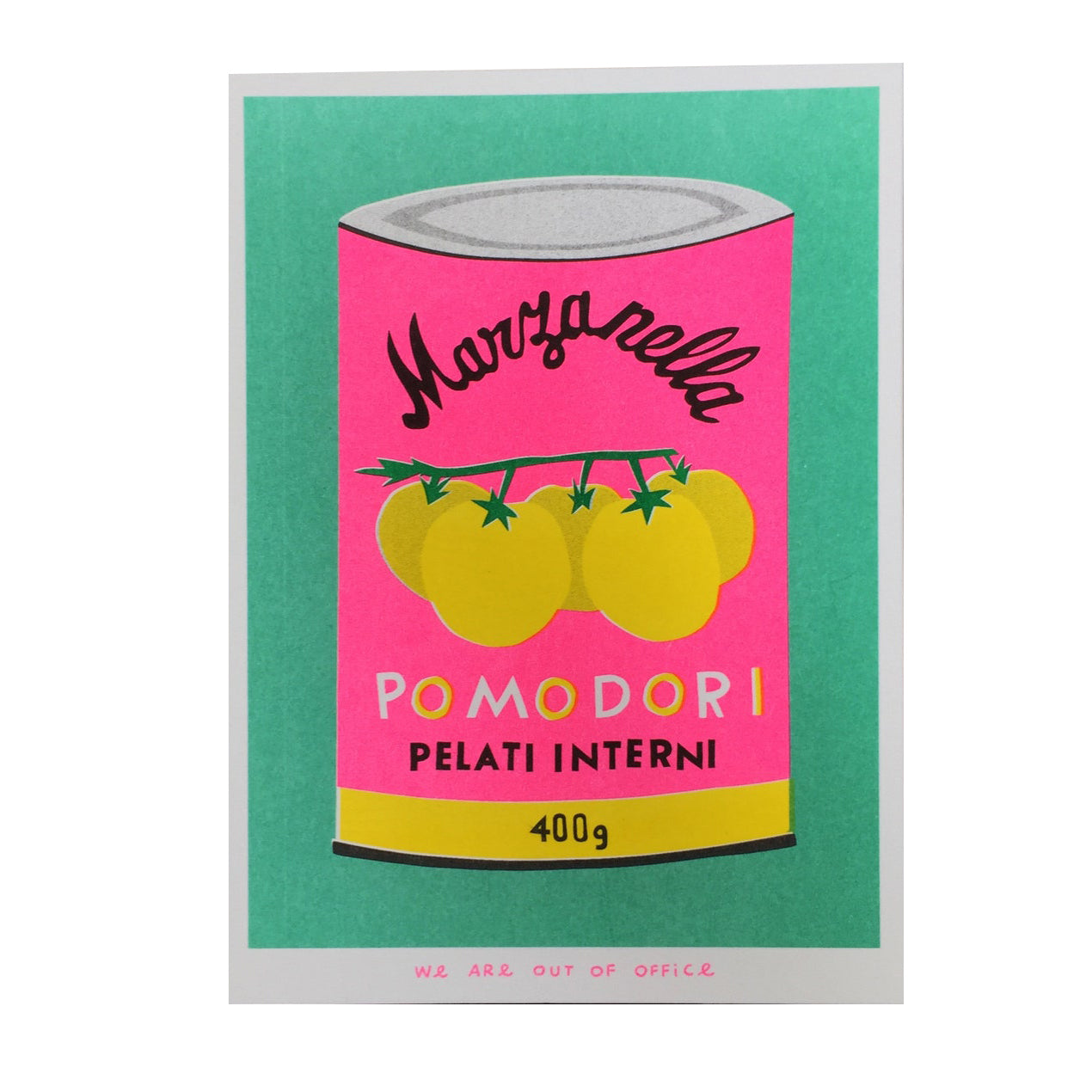 Tinned Pomodori Tomatoes Risograph Mini Print