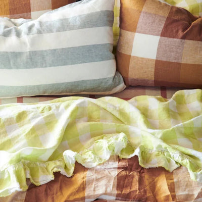 Pair of Linen Pillowcases - Fog Stripe