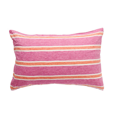 Pair of Linen Pillowcases - Wildberry Stripe