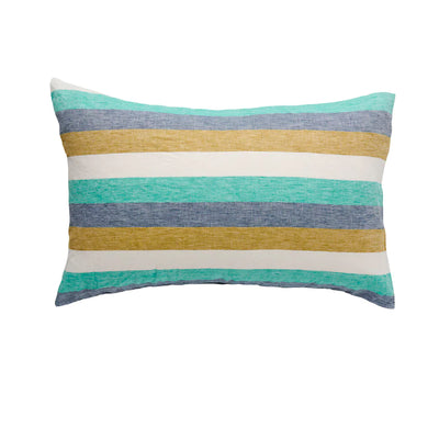 SALE Pair of Linen Pillowcases - Lagoon Stripe
