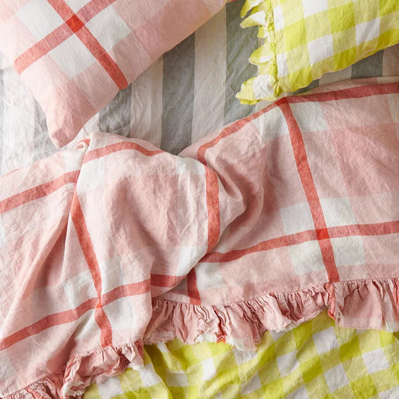 Pair of Linen Pillowcases - Floss Check