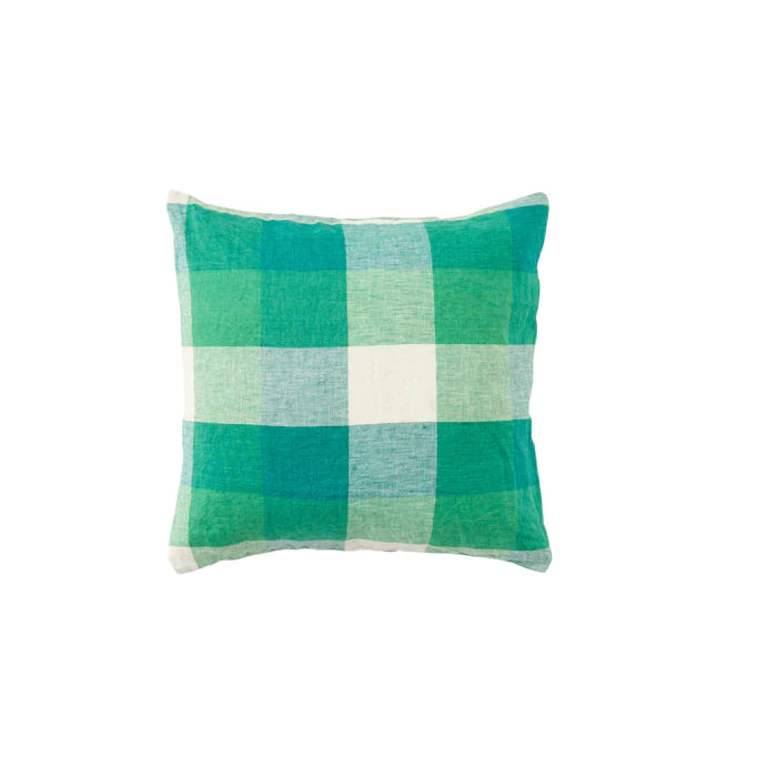 'Apple Check' Linen Cushion Cover