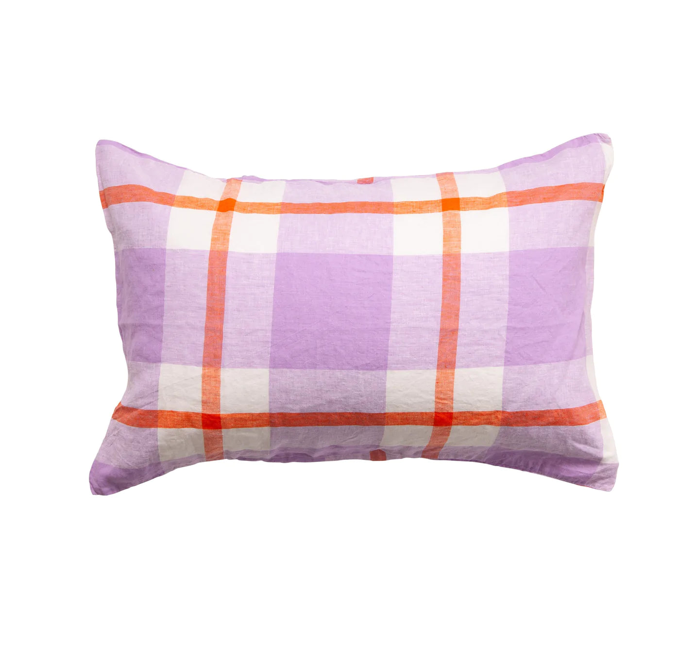 Pair of Linen Pillowcases - Thistle Check