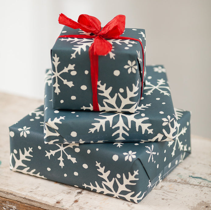 Blue 'Snowflake' Wrapping Paper