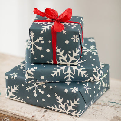 Blue 'Snowflake' Wrapping Paper