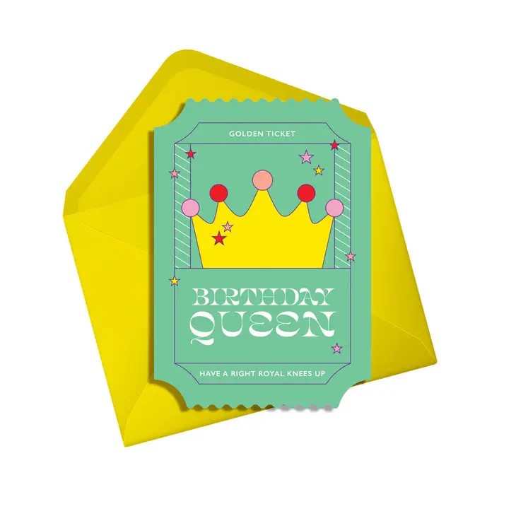 Birthday Queen Token Greetings Card