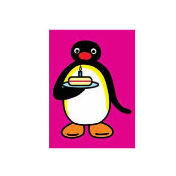 Pingu with Cake Mini Card