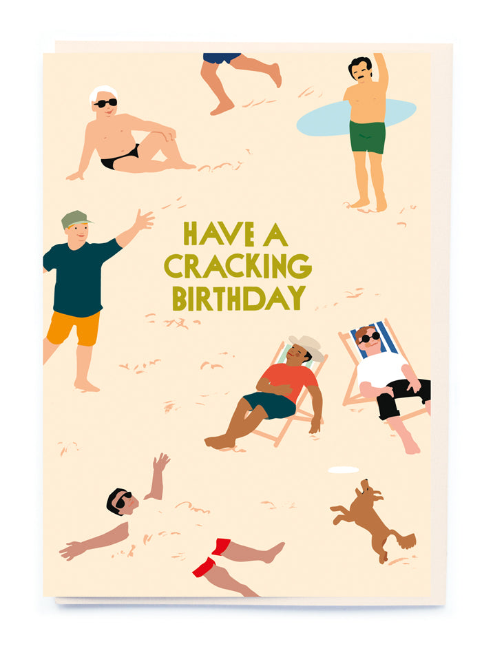 Boys on the beach Birthday Card
