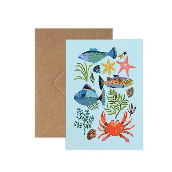 Seaside Greetings Card by Brie Harrison