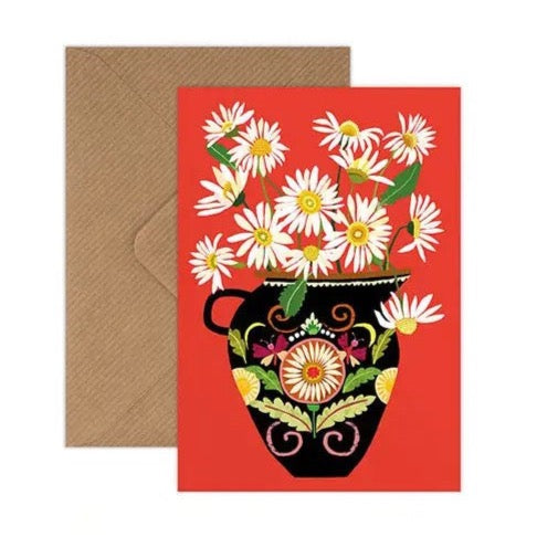 Daisies Greetings Card by Brie Harrison