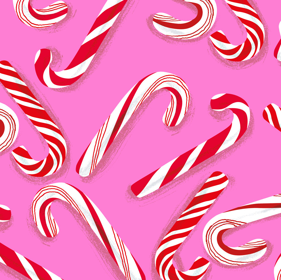 Christmas Candy Canes Wrapping Paper Sheet