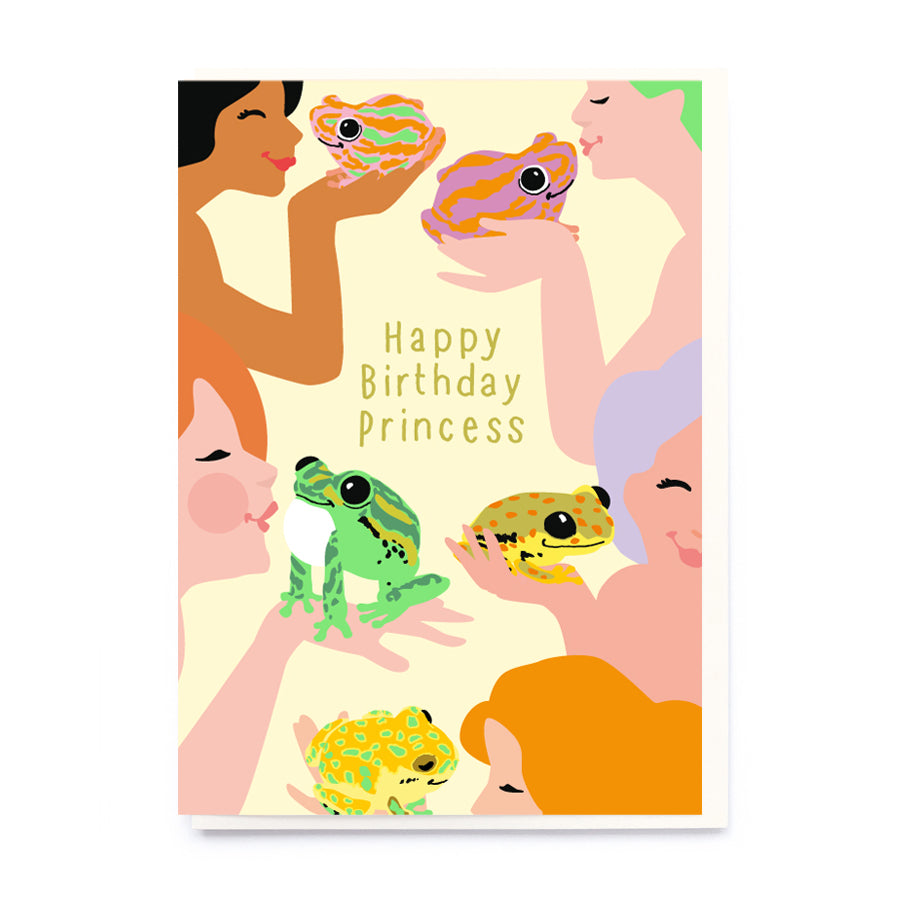 Kissing Frogs Birthday Card