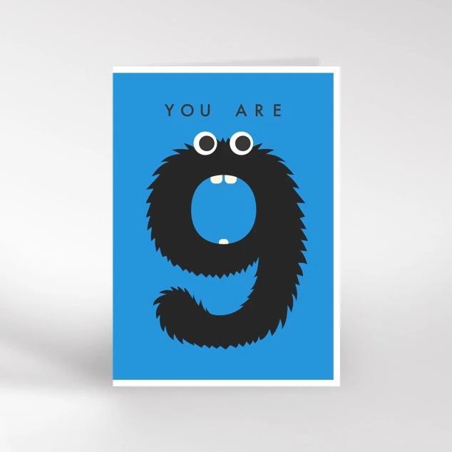 Age 9 - You Are 9 Birthday Card