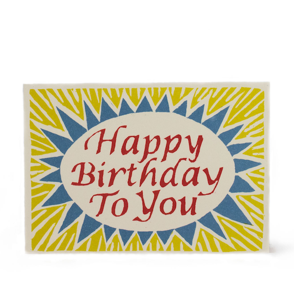 Happy Birthday To You Card in Red, Yellow and Blue