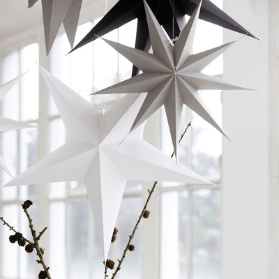 60cm Hanging Paper Star - White