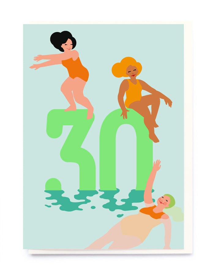 Green Age 30 Birthday Greetings Card