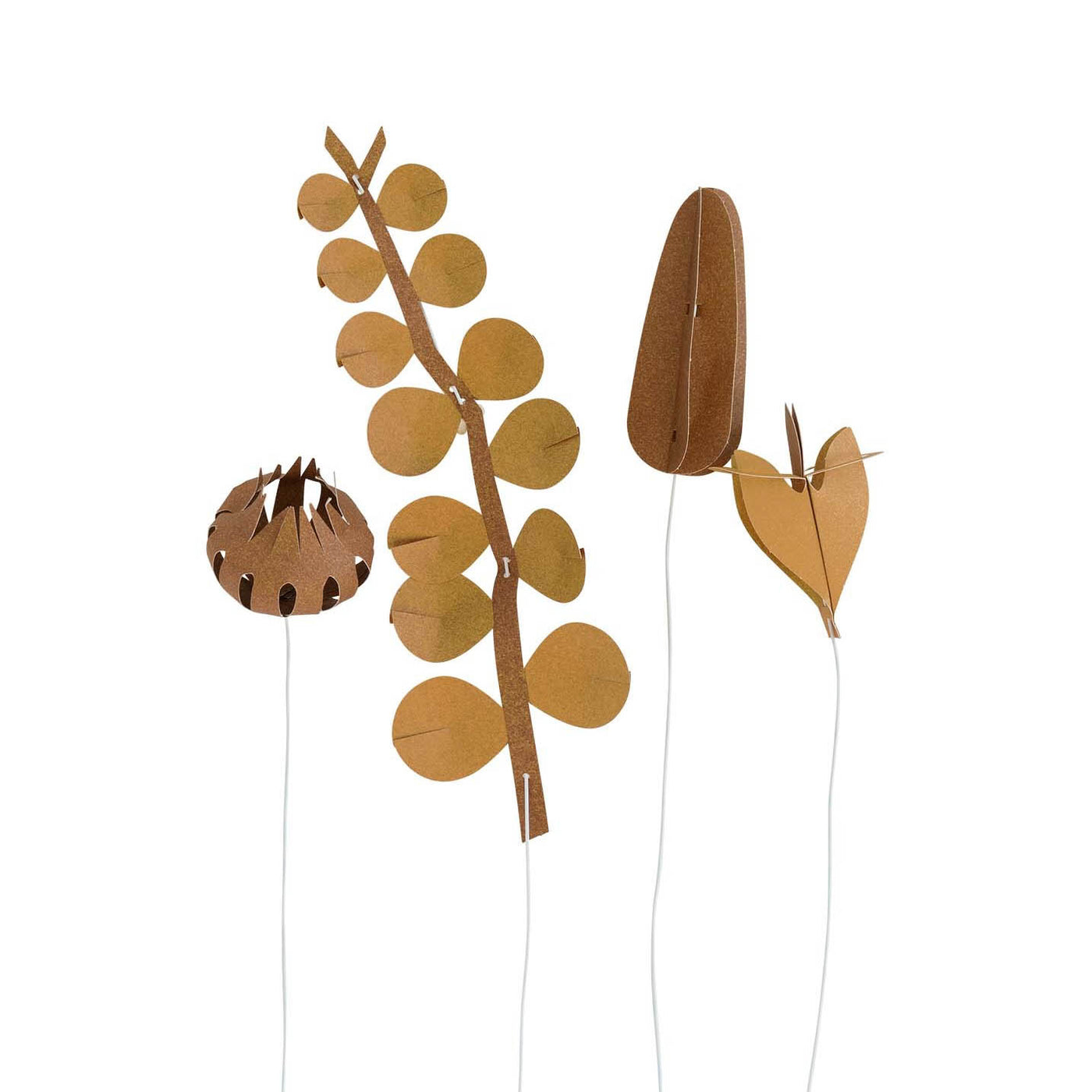 DIY Paper 'Field' Flowers Small - Brown