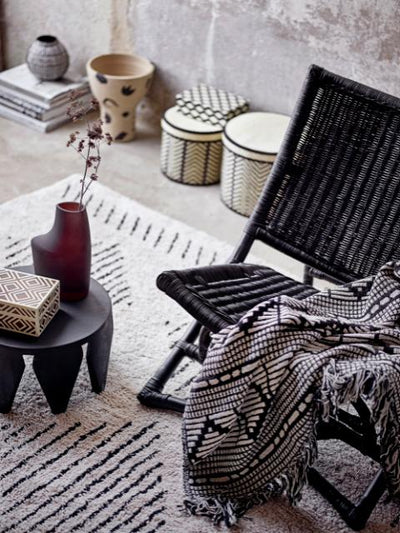 Gutte Recycled Cotton Throw - Black