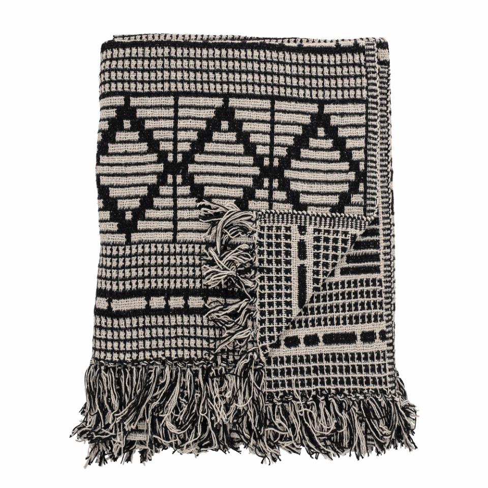 Gutte Recycled Cotton Throw - Black