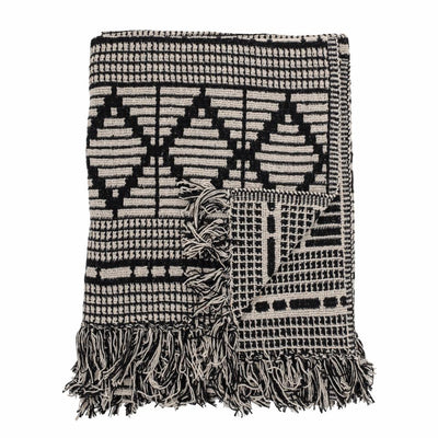 Gutte Recycled Cotton Throw - Black