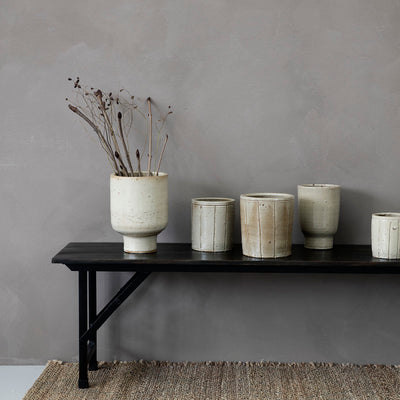 Julian Glazed Planter - Small Beige