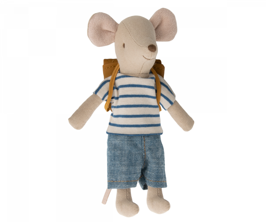 Navy Tricycle Mouse with Bag - Big Brother