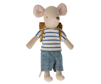 Navy Tricycle Mouse with Bag - Big Brother