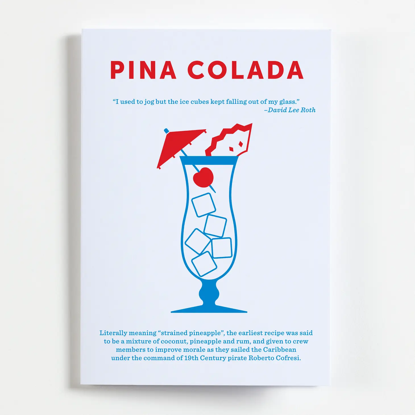 Pina Colada Cocktail Recipe Greetings Card