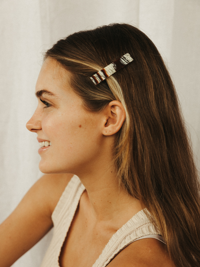 'Flora' Hair Clip Trio in Maple