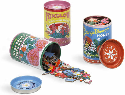 Floral Label Puzzle Tin