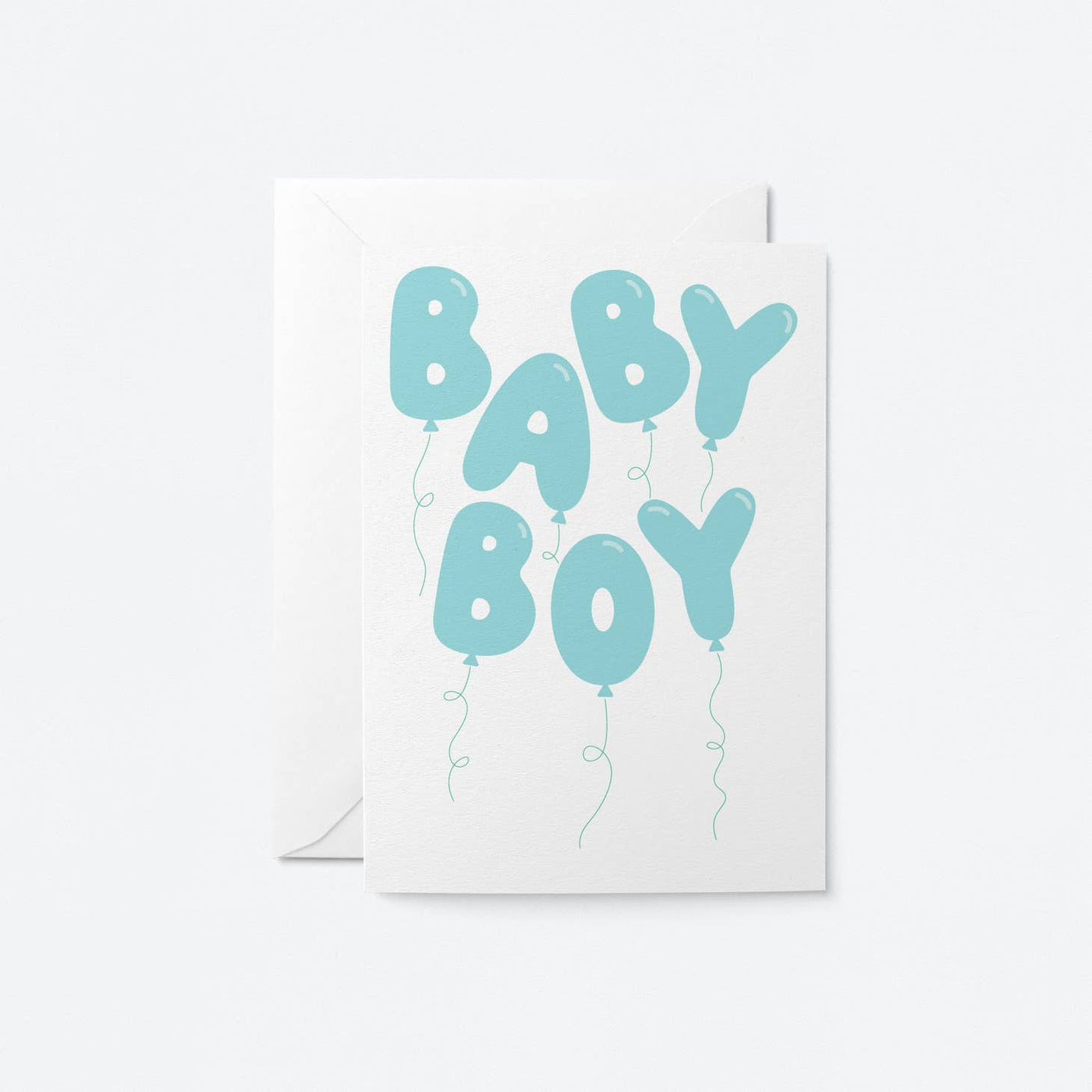 Baby Boy Balloon Greetings Card