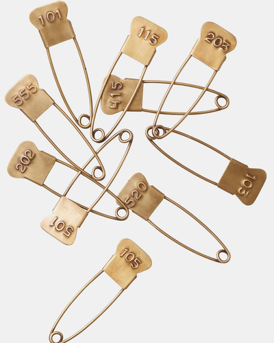 Brass Laundry Pin with Numbers
