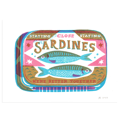 Sardines A4 Risograph Print