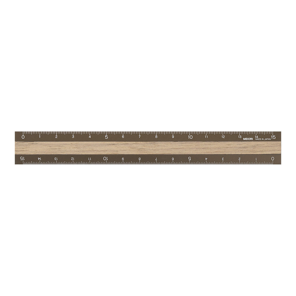 15cm Aluminium & Wood Ruler