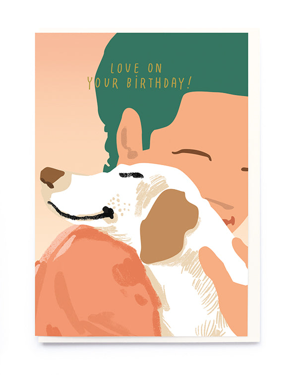 Dog Hug Birthday Card