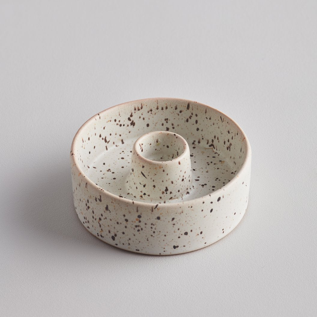 Speckled Ceramic Candle Holder - For Dinner Candles