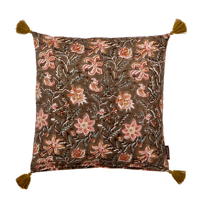 SALE Monsoon Block Printed Cushion Cover - Ash 50cm
