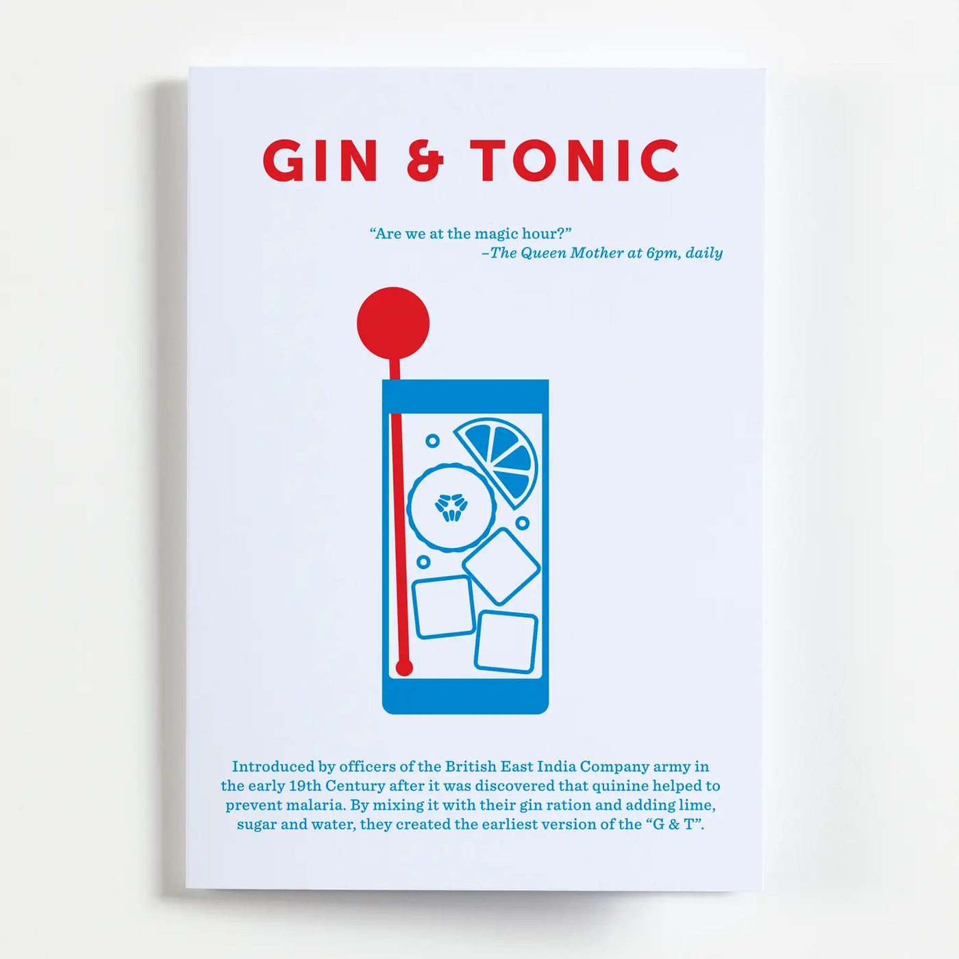 Gin & Tonic Recipe Greetings Card