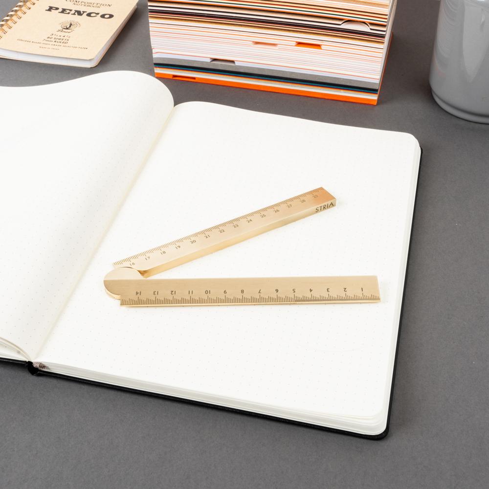 'Stria' Brass Folding Ruler