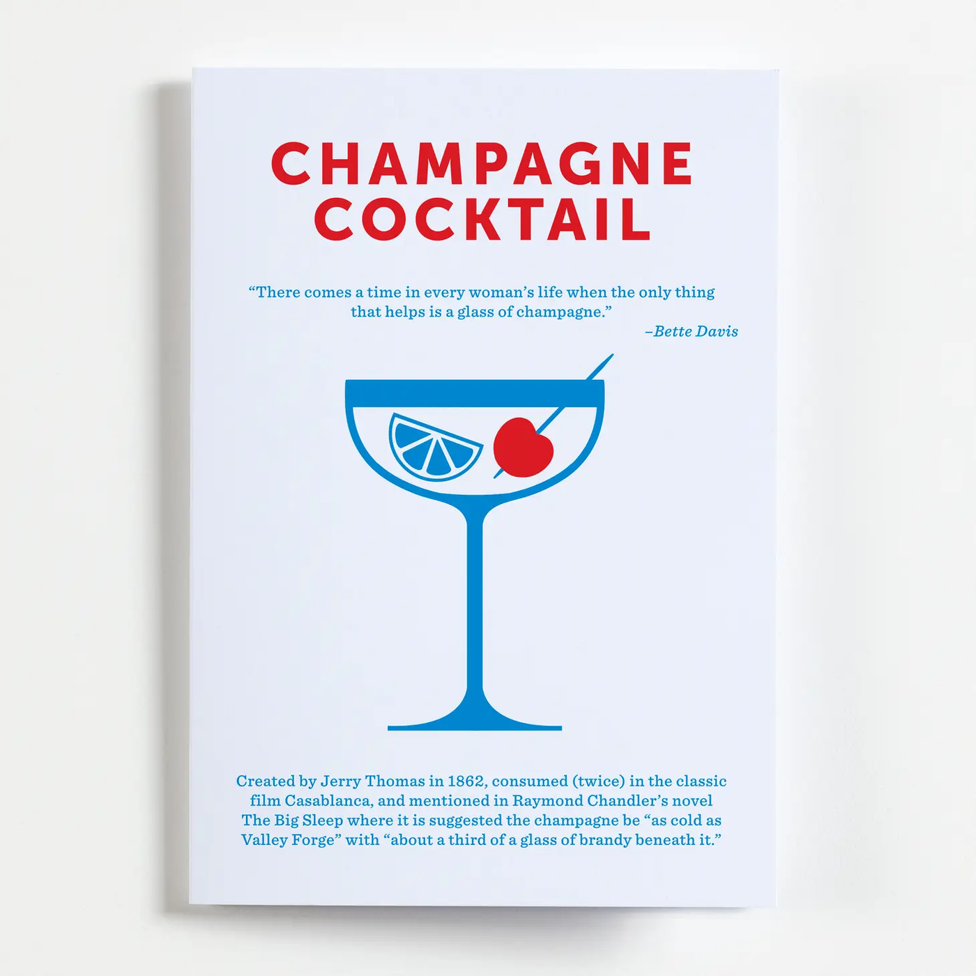 Champagne Cocktail Recipe Greetings Card