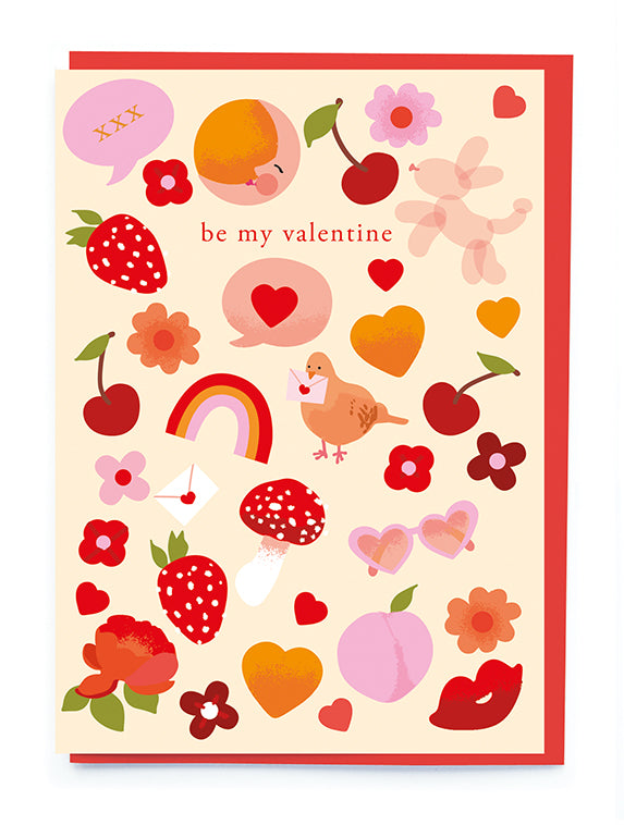 Valentine Icons Greetings Card
