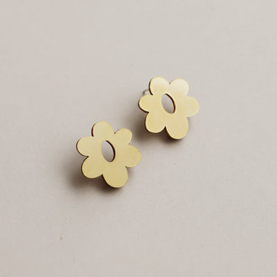 Mini Mia Studs in Brass