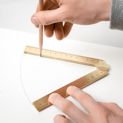 'Stria' Brass Folding Ruler