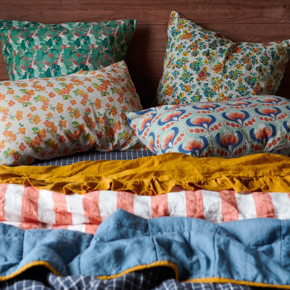 Pair of Linen Pillowcases - Elma Floral