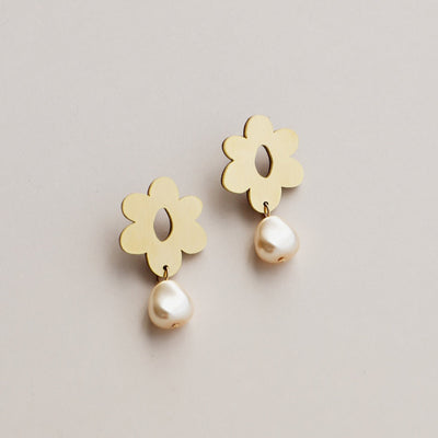 Mia Studs in Brass