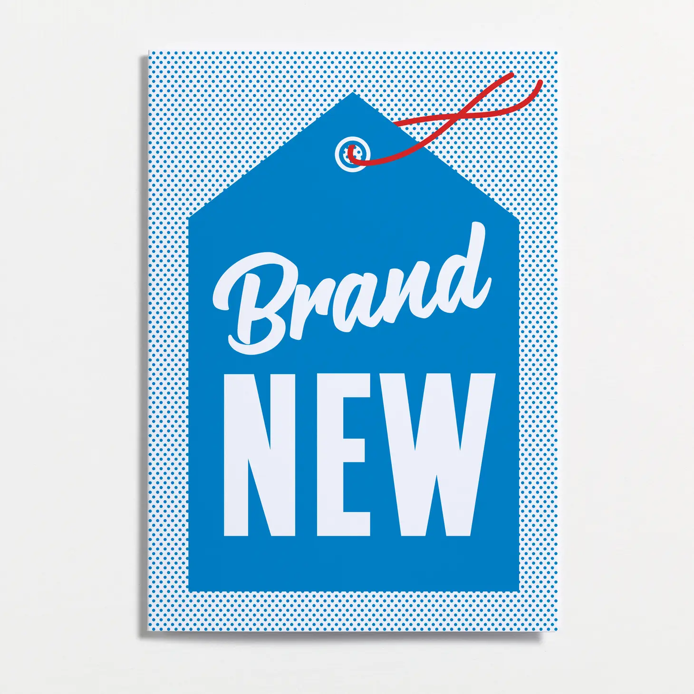 Brand New Tag Greetings Card - Blue