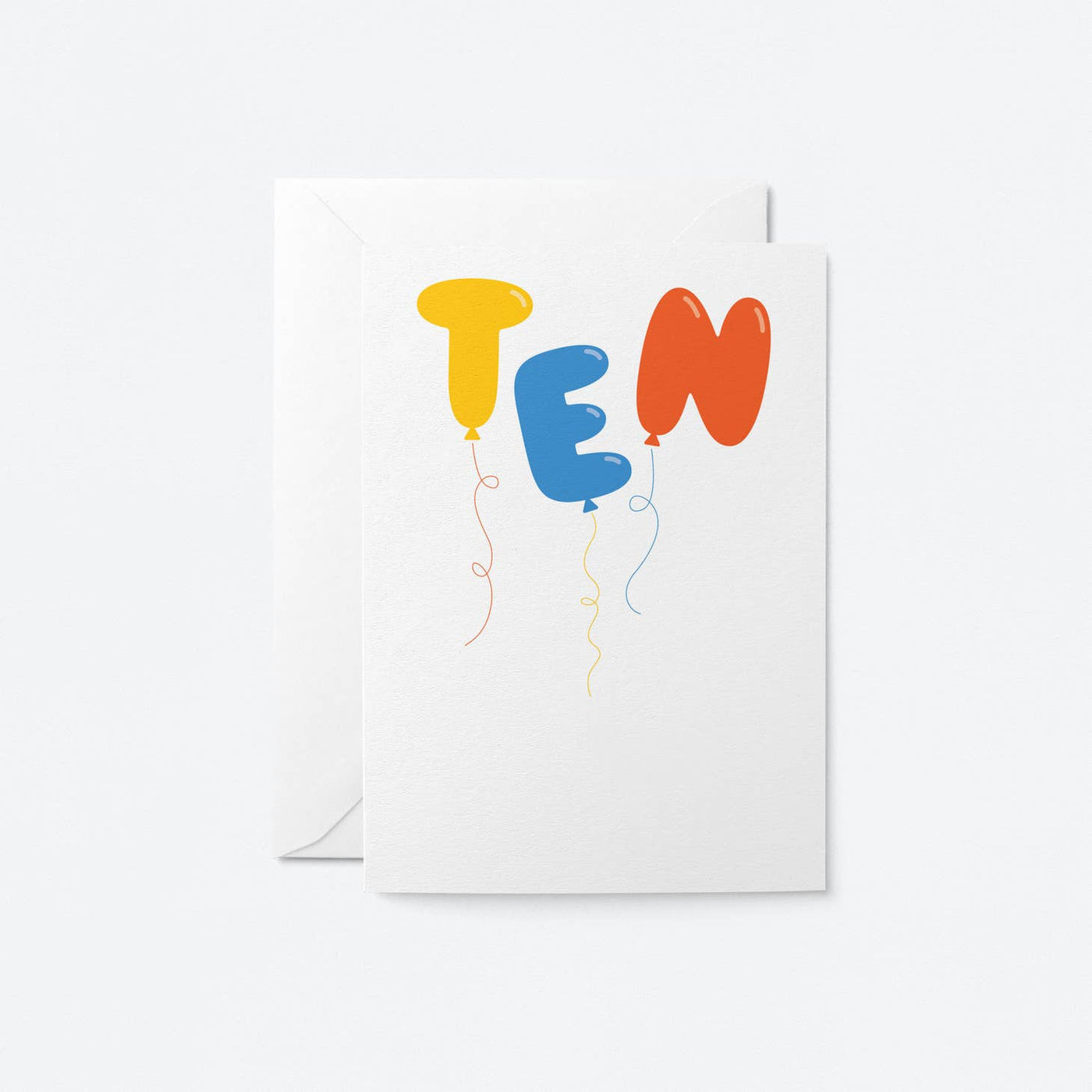 Age 10 Birthday Balloon Card