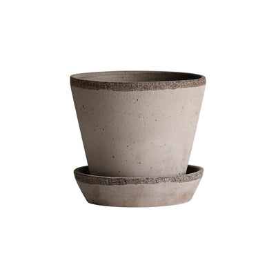 14cm Julie Plant Pot & Saucer - Grey